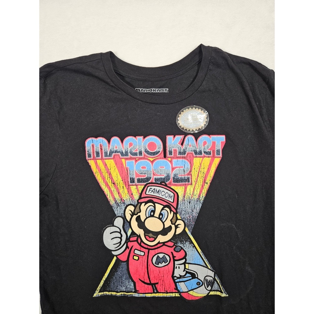 Mario‎ Kart 1992 Retro T-Shirt Black Men's Size large